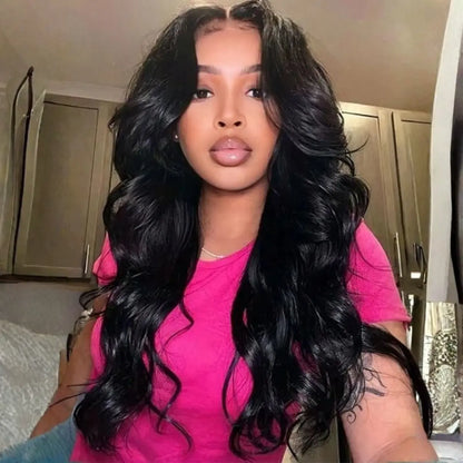 🔥Final 4 Hours: 65% OFF + Free Shipping：🌸13x4 HD Lace Front Body Wave Wigs Pre Plucked Natural Black 180% Density For Women🌸