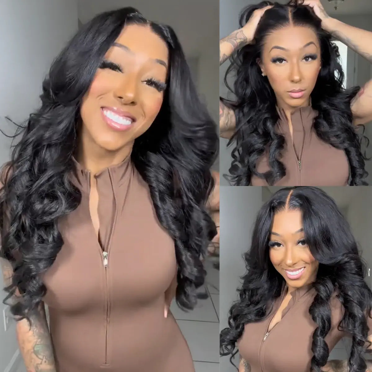 🔥Final 4 Hours: 65% OFF + Free Shipping：🌸13x4 HD Lace Front Body Wave Wigs Pre Plucked Natural Black 180% Density For Women🌸