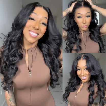 🔥Final 4 Hours: 65% OFF + Free Shipping：🌸13x4 HD Lace Front Body Wave Wigs Pre Plucked Natural Black 180% Density For Women🌸