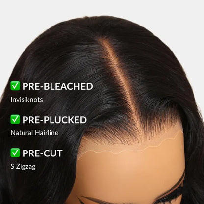 🔥Final 4 Hours: 65% OFF + Free Shipping：🌸13x4 HD Lace Front Body Wave Wigs Pre Plucked Natural Black 180% Density For Women🌸