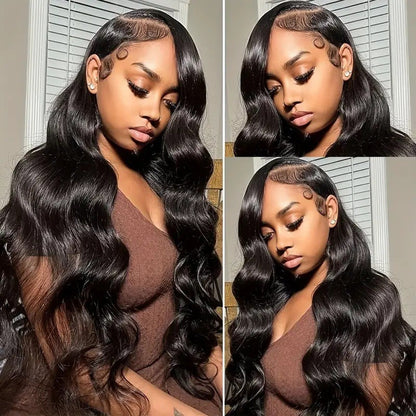 🔥Final 4 Hours: 65% OFF + Free Shipping：🌸13x4 HD Lace Front Body Wave Wigs Pre Plucked Natural Black 180% Density For Women🌸