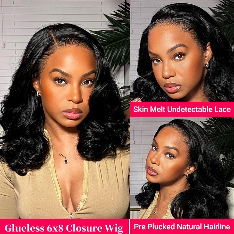 🔥Final 4 Hours: 49%OFF+Free Shipping:🌸Glueless LayerCut Wig 13x4 Lace Closure Wig Body Wave Pre Cut Pre Bleached Ready Go Wigs🌸