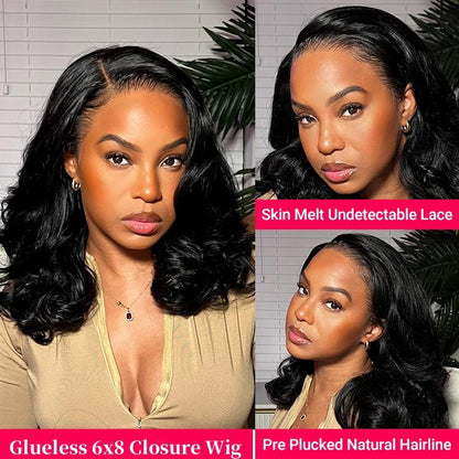 🔥Final 4 Hours: 49%OFF+Free Shipping:🌸Glueless LayerCut Wig 13x4 Lace Closure Wig Body Wave Pre Cut Pre Bleached Ready Go Wigs🌸