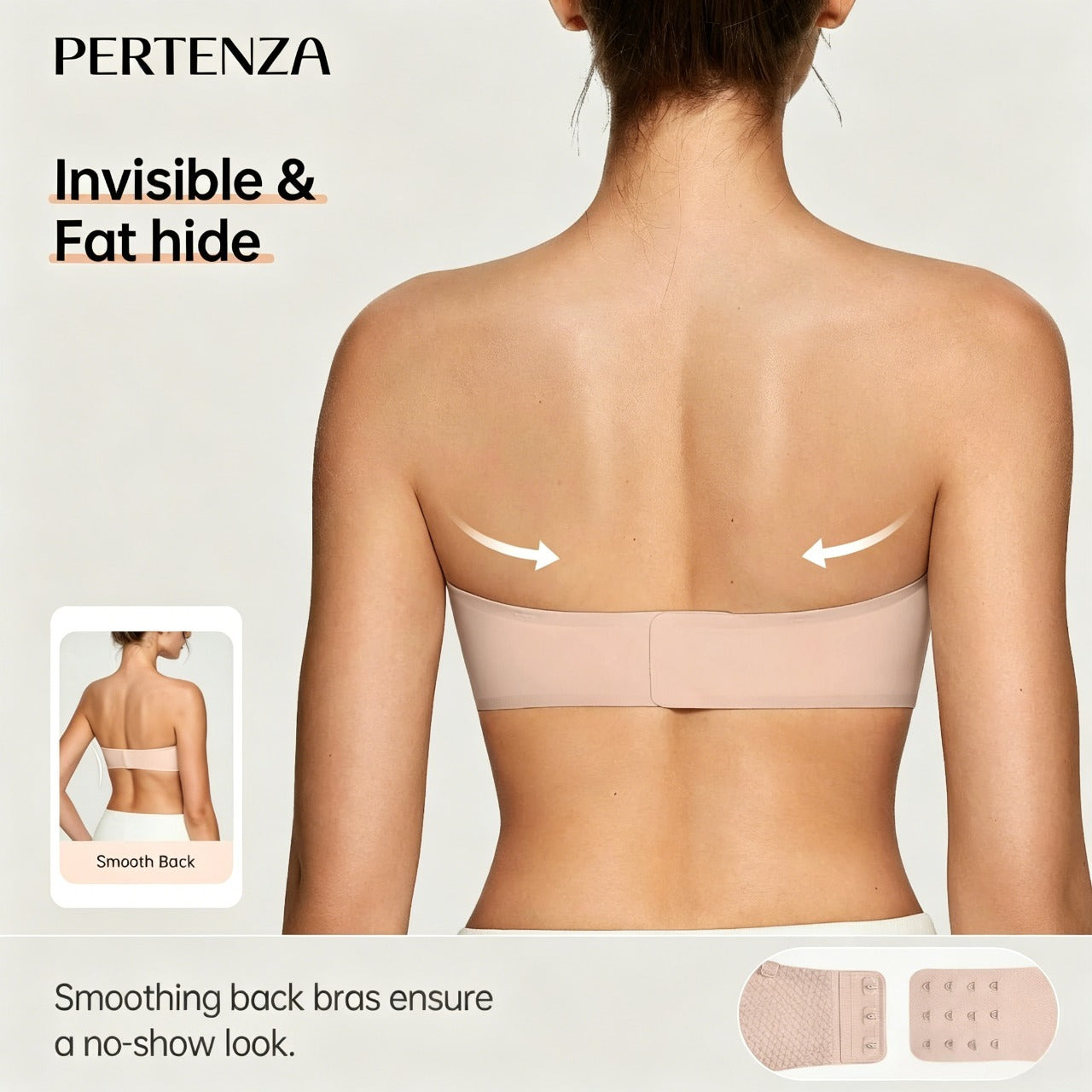 💞Pertenza Strapless Push Up Bra - Non-Slip Wireless Seamless Smooth Back Jelly Bra🌸
