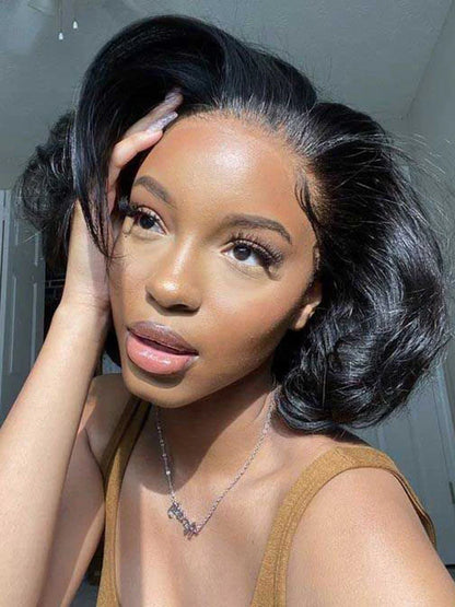 🔥Final 4 Hours: 73%OFF+Free Shipping:🌸Layer Cut wave Short Bob Wig 13×4 HD Lace Pre-Everything Glueless Wig🌸