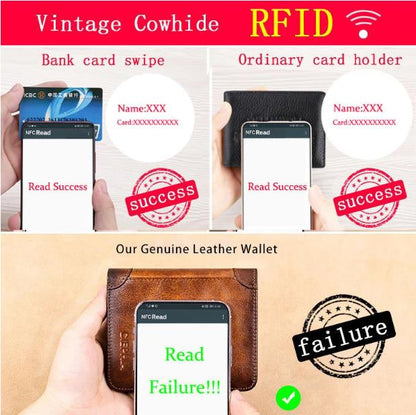 🔥2026 New Arrival🔥 Minimalist RFID Blocking Leather Wallet for Men – Ultra-Thin Top Layer Cowhide