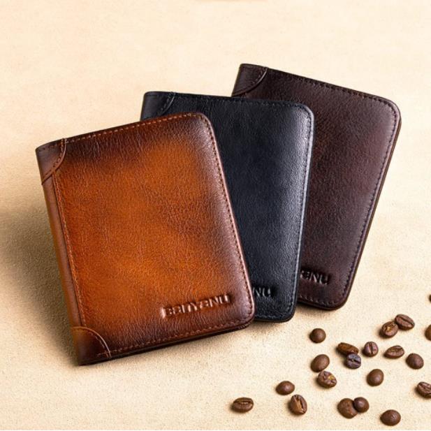 🔥2026 New Arrival🔥 Minimalist RFID Blocking Leather Wallet for Men – Ultra-Thin Top Layer Cowhide