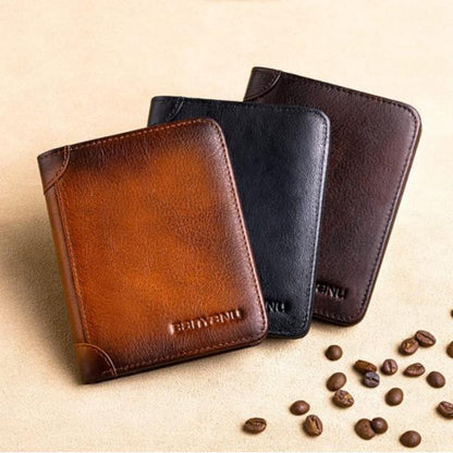 🔥2026 New Arrival🔥 Minimalist RFID Blocking Leather Wallet for Men – Ultra-Thin Top Layer Cowhide