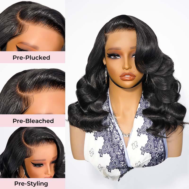 🔥Final 4 Hours: 49%OFF+Free Shipping:🌸Glueless LayerCut Wig 13x4 Lace Closure Wig Body Wave Pre Cut Pre Bleached Ready Go Wigs🌸