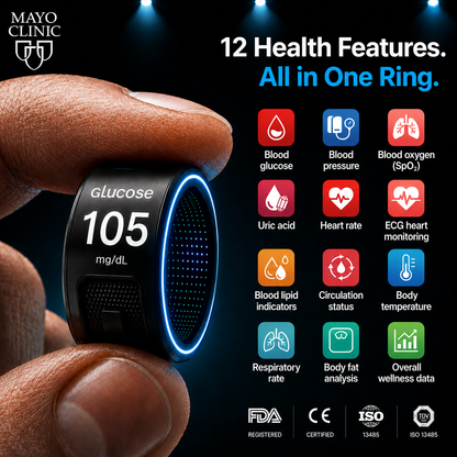 🎉 83% OFF Launch Offer🔥AuraNova™ G1 Non-Invasive Smart Ring（Mayo Clinic Recommended）