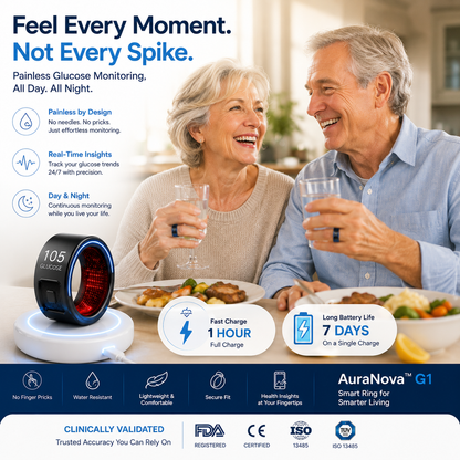 🎉 83% OFF Launch Offer🔥AuraNova™ G1 Non-Invasive Smart Ring（Mayo Clinic Recommended）