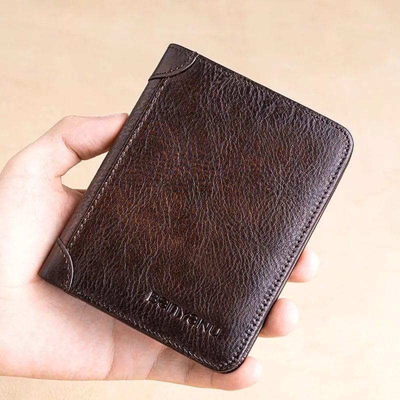 🔥2026 New Arrival🔥 Minimalist RFID Blocking Leather Wallet for Men – Ultra-Thin Top Layer Cowhide